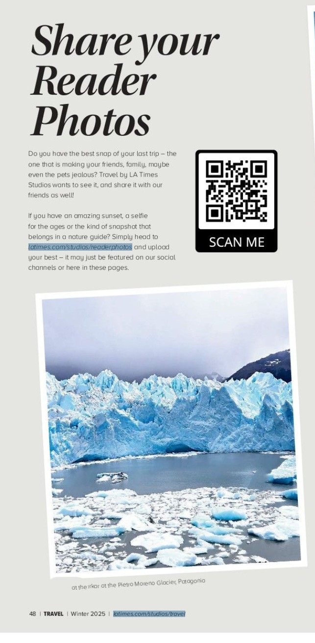 My Photo was published in the Los Angeles Times Travel Magazine